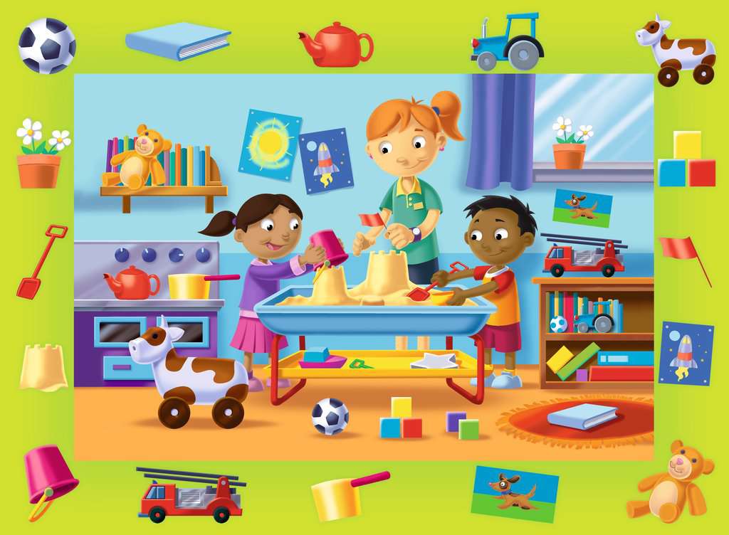 Fun Day at Play Group 16pc floor