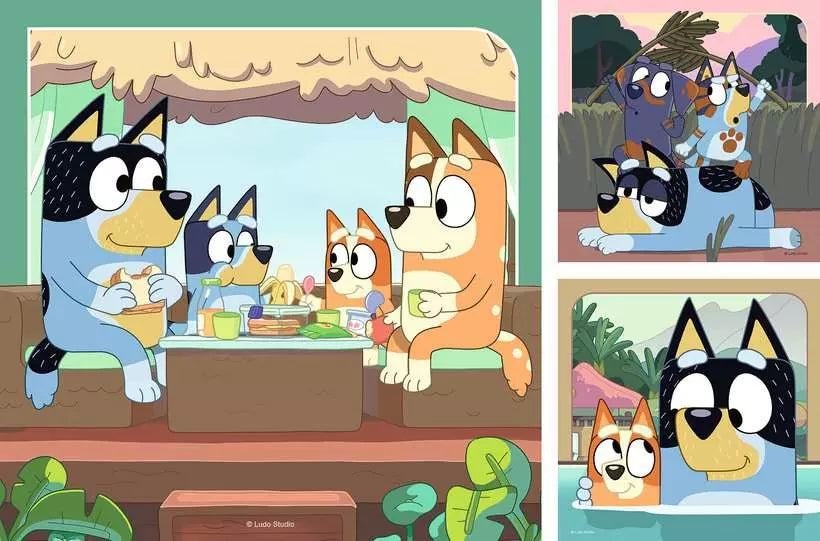 Bluey's Adventures! 3x49pc jigsaw puzzle