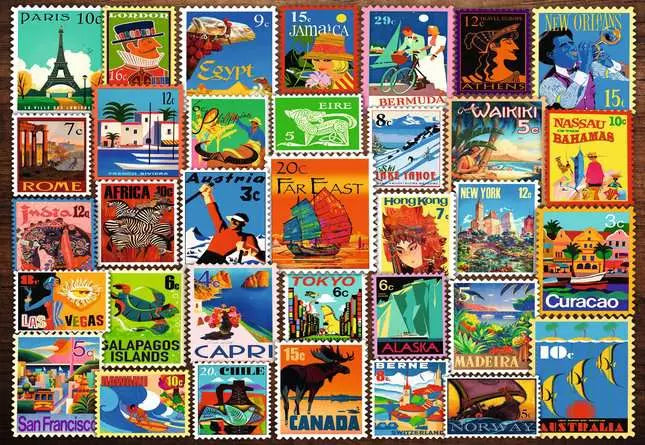 Travel Stamps 200pc (XL)