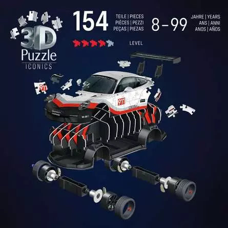 3D Iconics Porsche 911 GT3 Cup 154pc puzzle