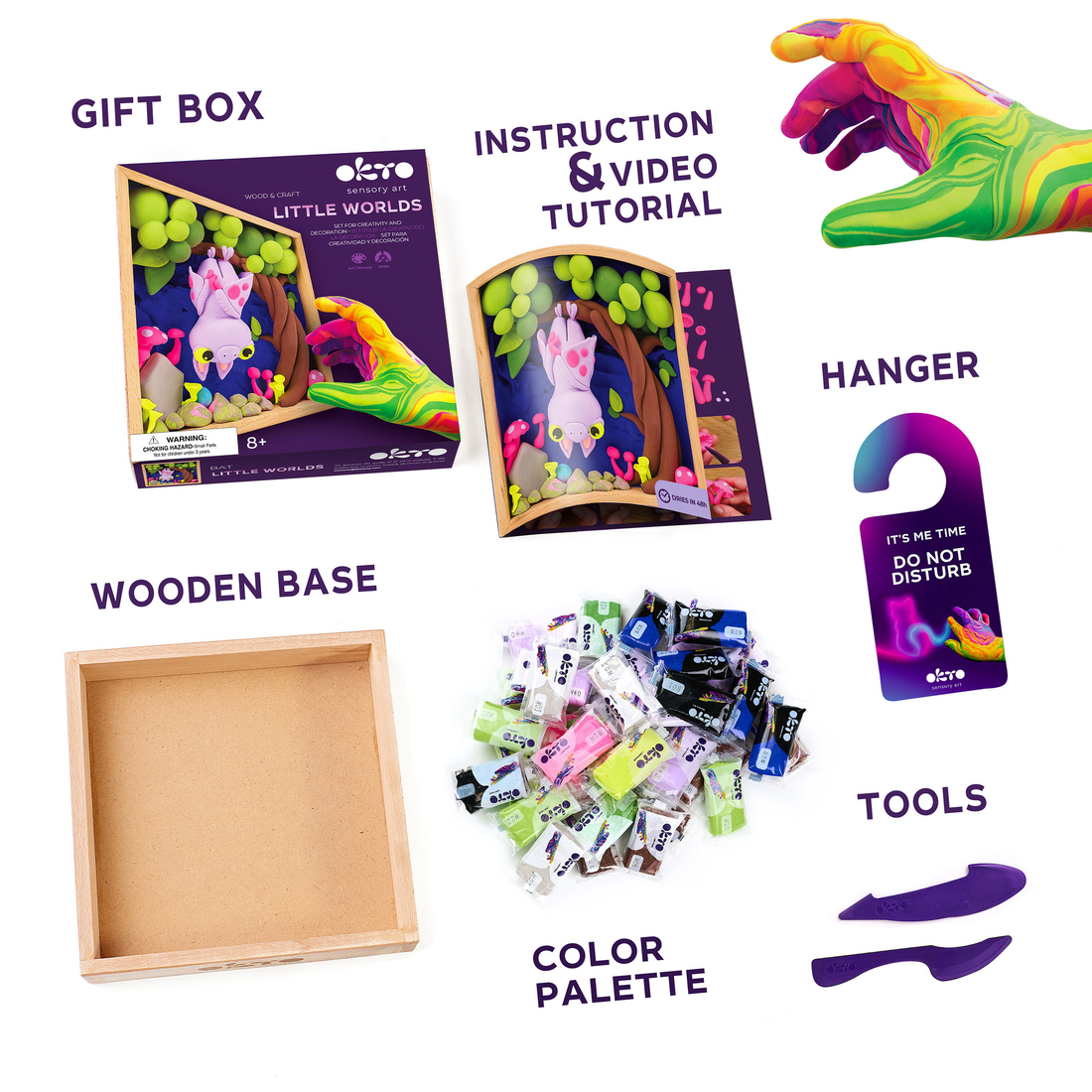Oktoclay & Painting Kit Little Worlds Mommy Bat