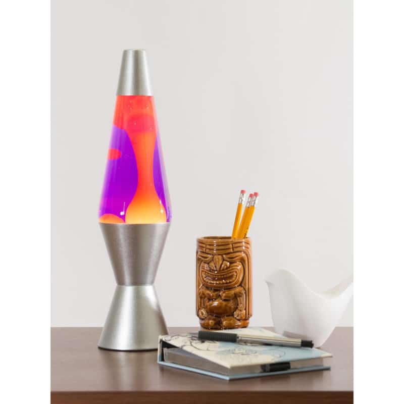 Lava Lamp Yellow Purple Silver 14.5"
