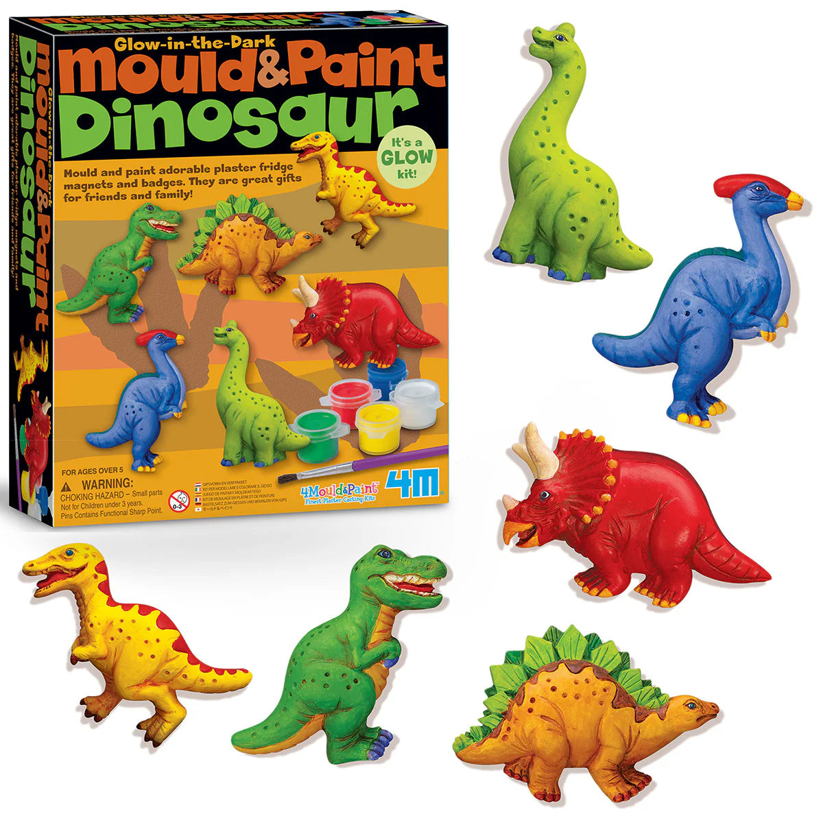 Glow in the Dark Mould & Paint Dinosaurs