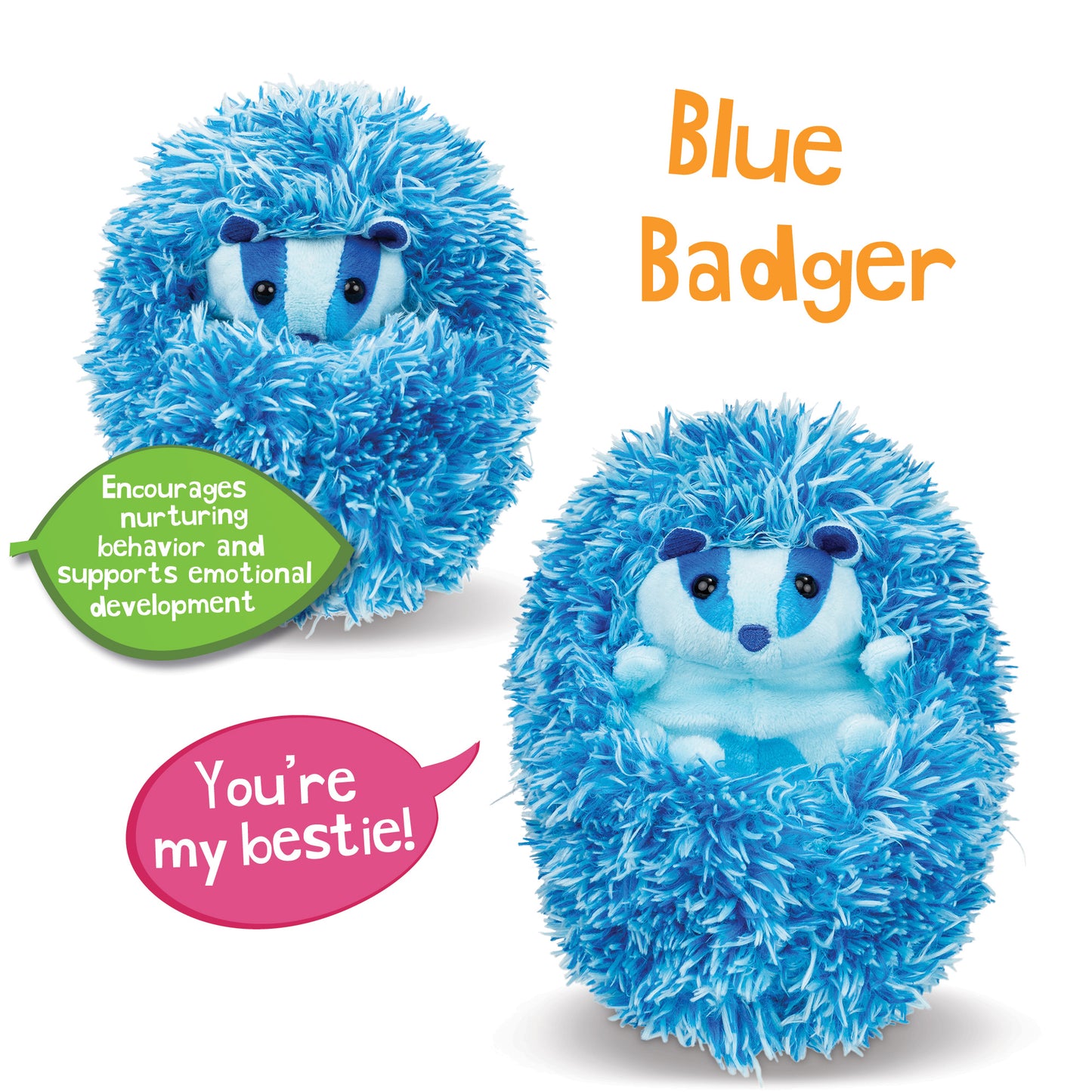 Curlimals Blue Badger