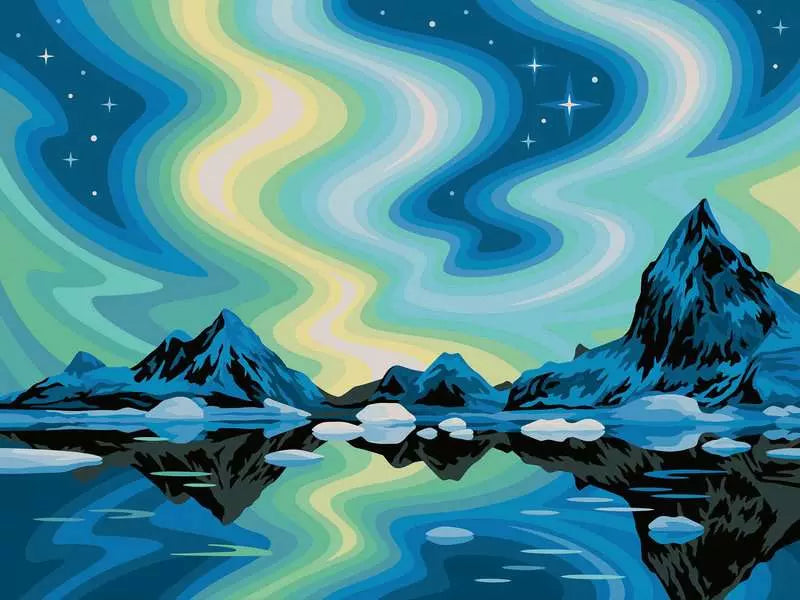 CreArt Canvas Edition Northern Lights paint by numbers