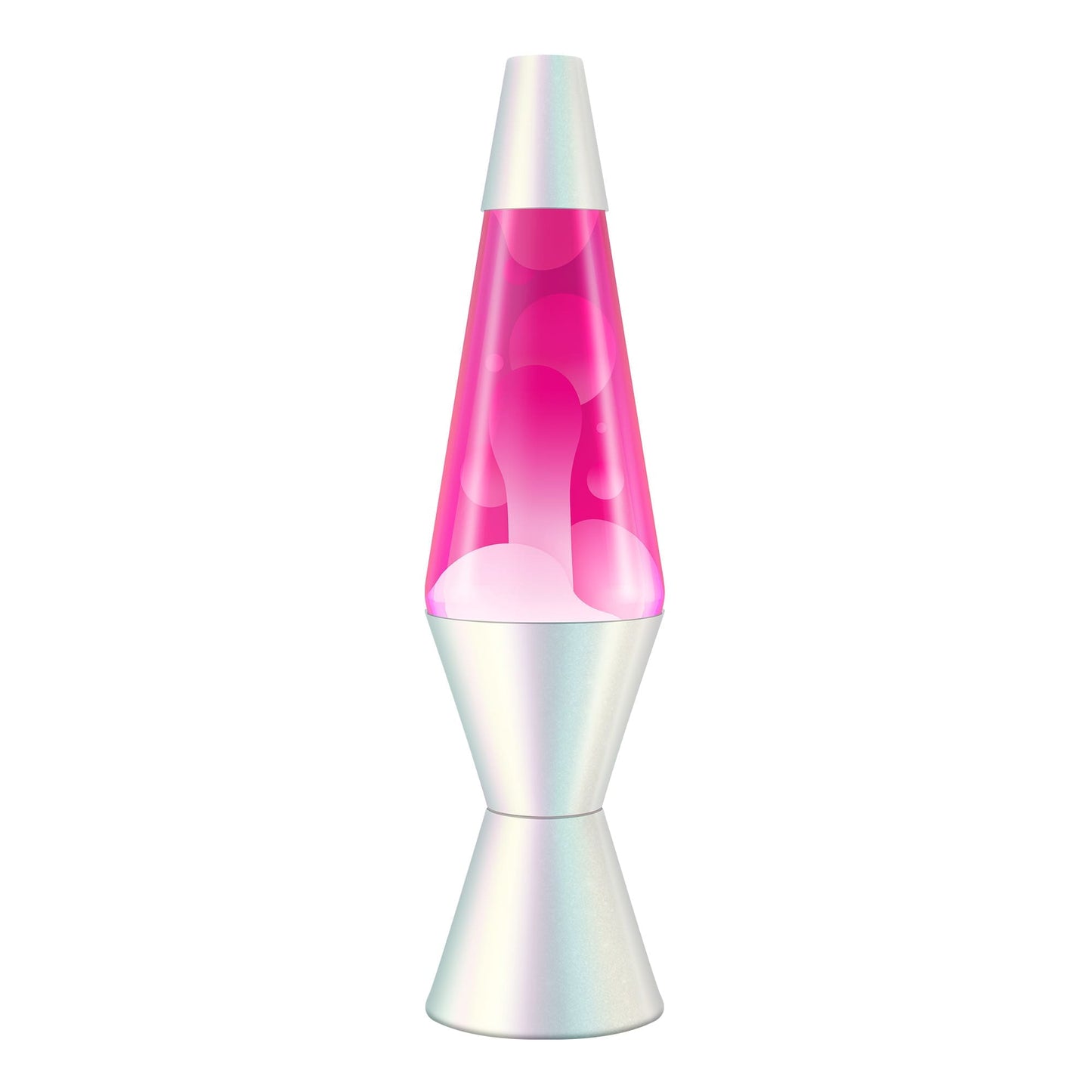 Lava Lamp Flowing White Lava in Hot Pink Liquid 14.5"