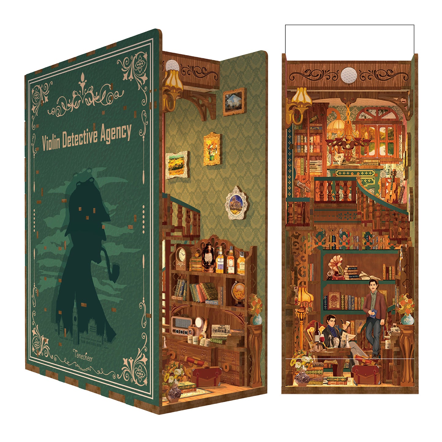 DIY Bookend Violin Detective Agency
