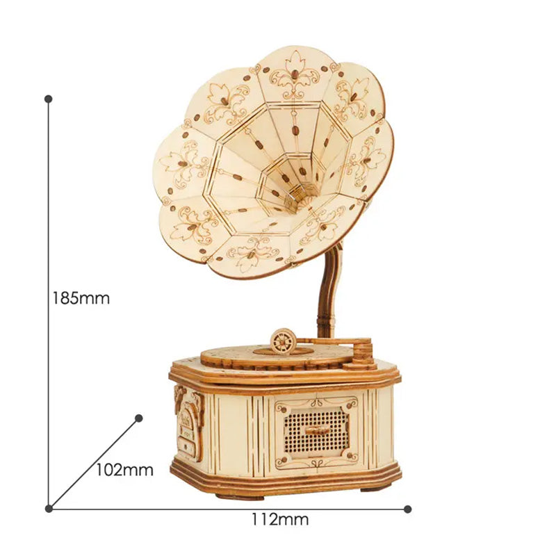 3D Wooden Puzzle Gramophone