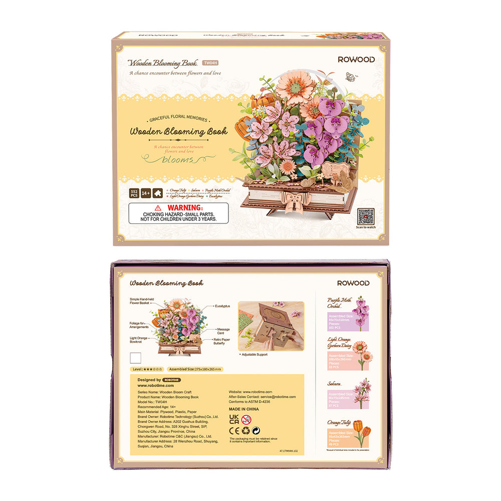 3D Wooden Puzzle Wooden Blooming Book