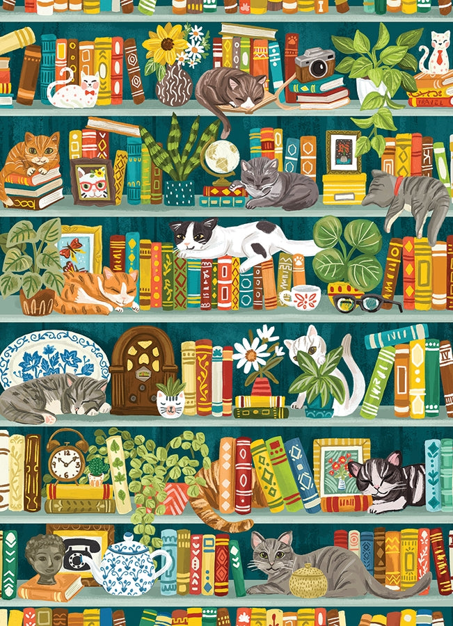The Purrrfect Bookshelf 1000pc