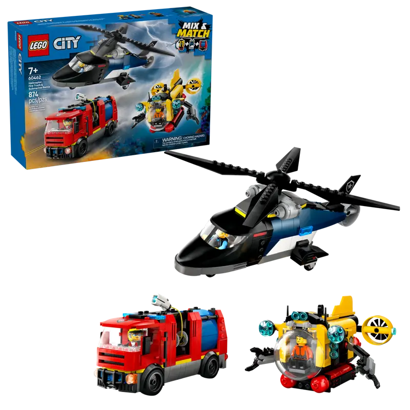 City Helicopter, Fire Truck & Submarine Remix