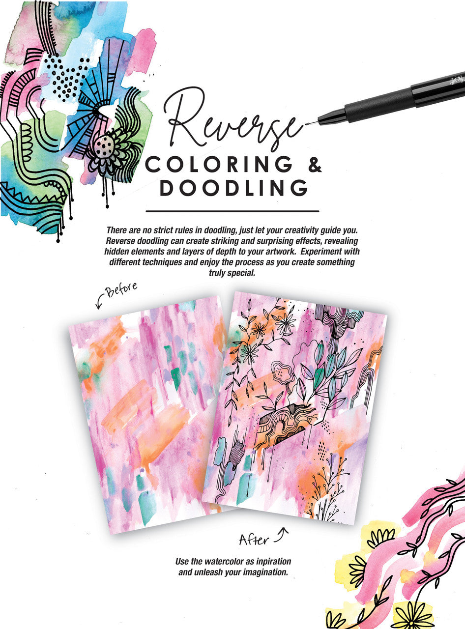 Reverse Coloring & Doodling Book Brights Edition