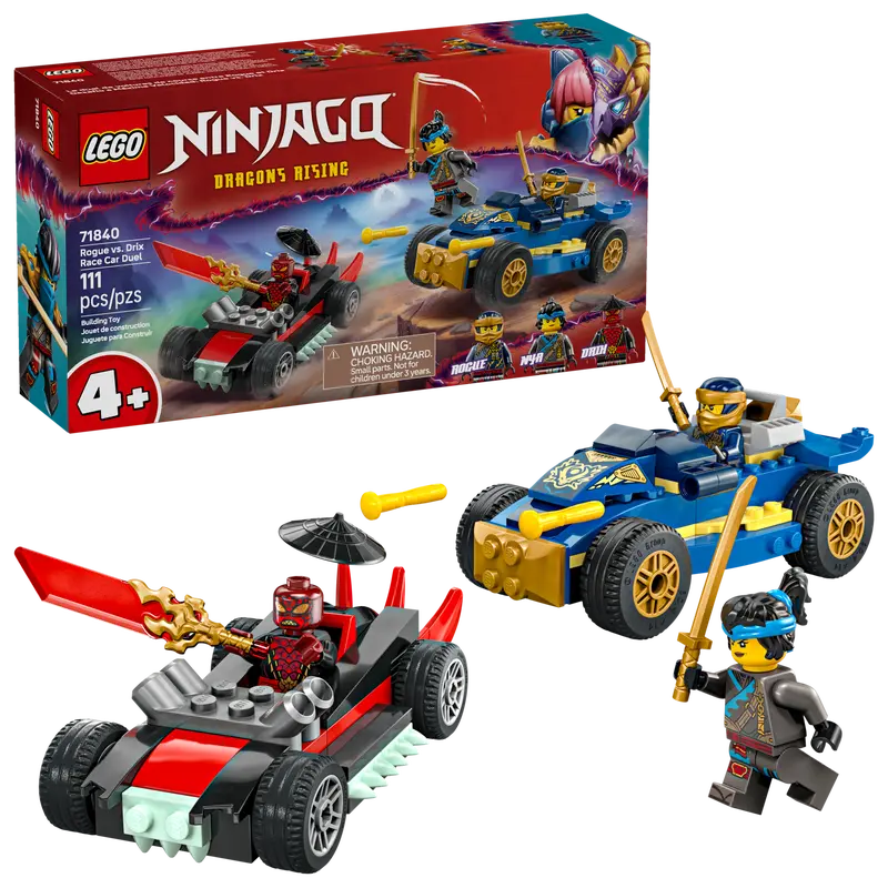 Ninjago Rogue vs. Drix Race Car Duel