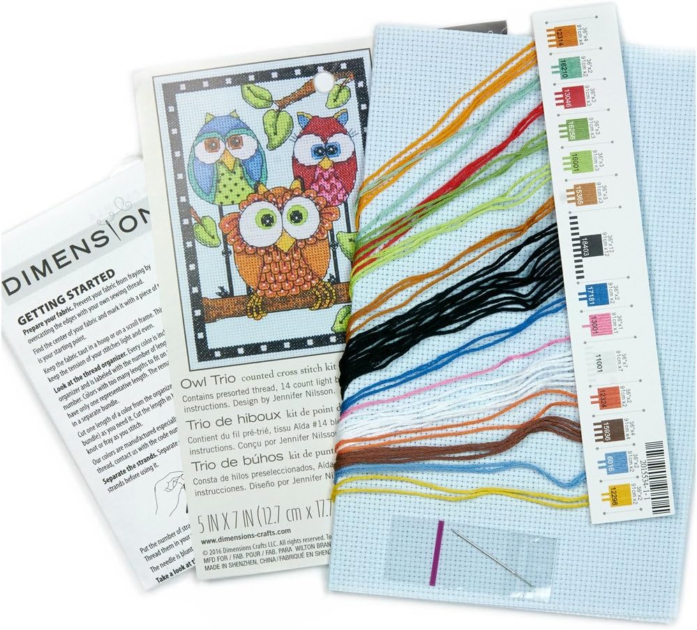 Owl Trio Counted Cross Stitch