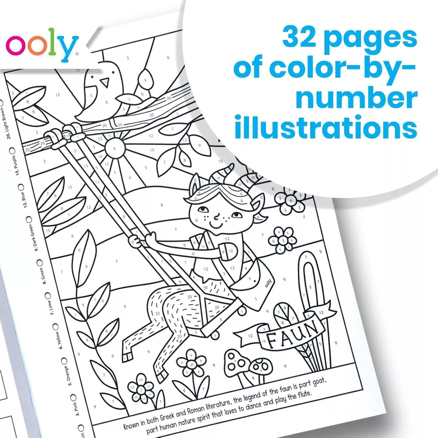 Ooly Color by Number Mythical Friends Coloring Book