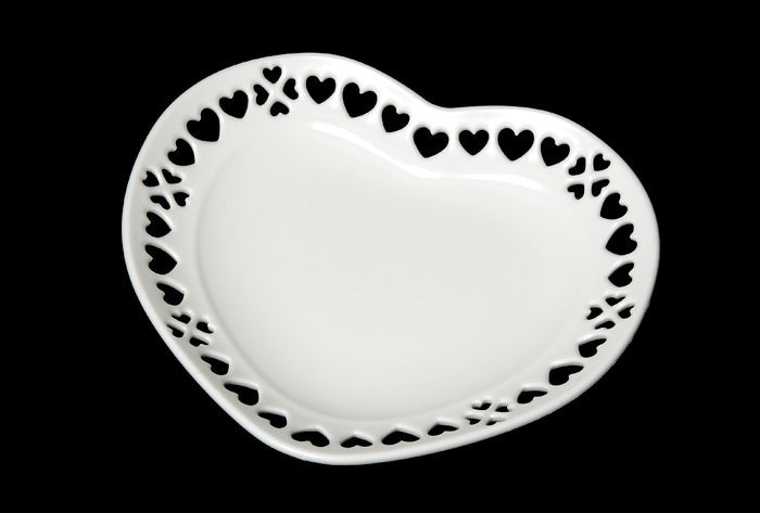 Mini Heart Dish White 87mm