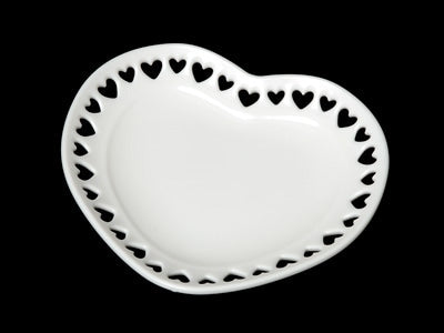 Mini Heart Dish White 70mm