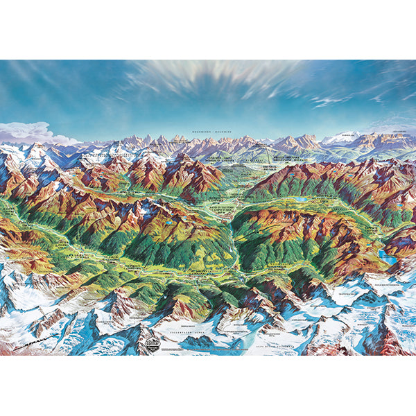 Map Art - Alpine Mountain World 2000PC