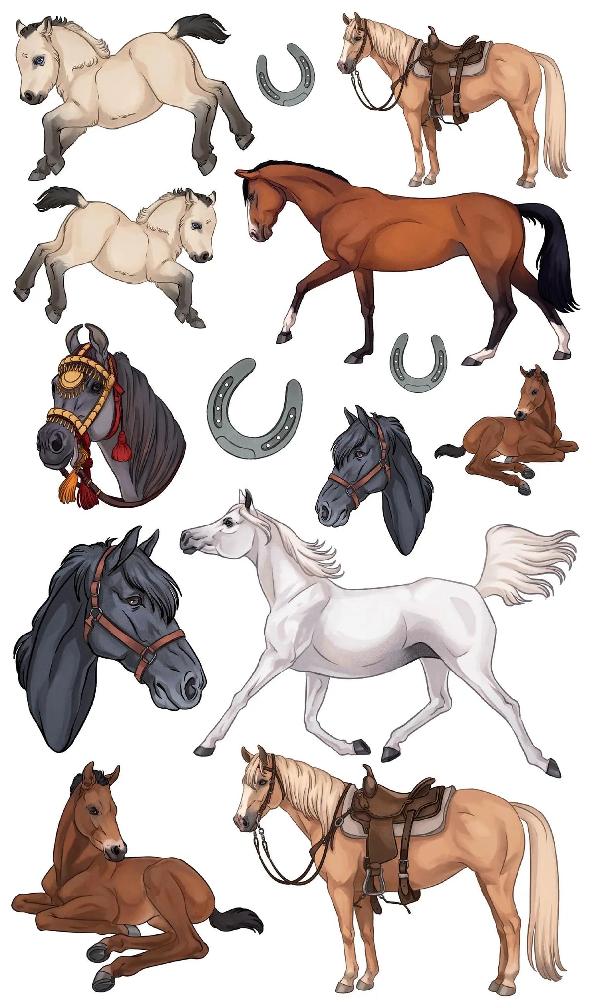 Happy Herd of Tattoo Horses & Ponies