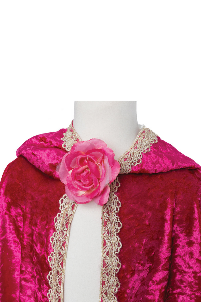 Deluxe Fushia Rose Princess Cape Age 3-4