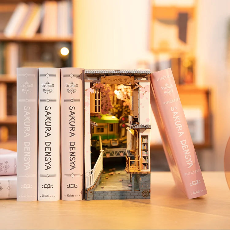DIY Book Nook Sakura Tram