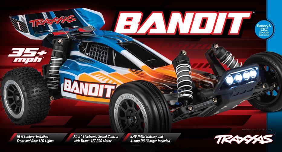 Traxxas Bandit 1/10 RTR Buggy with Led Light (Battery & DC Charger)