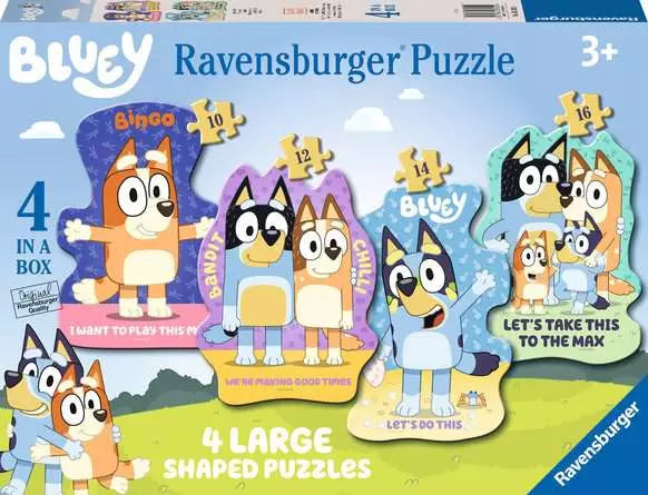 Bluey 4 Large Shaped Puzzles 10, 12, 14 & 16pc