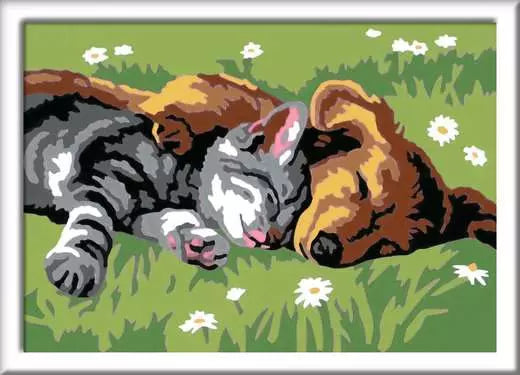 CreArt Sleeping Cats and Dogs 7X5"