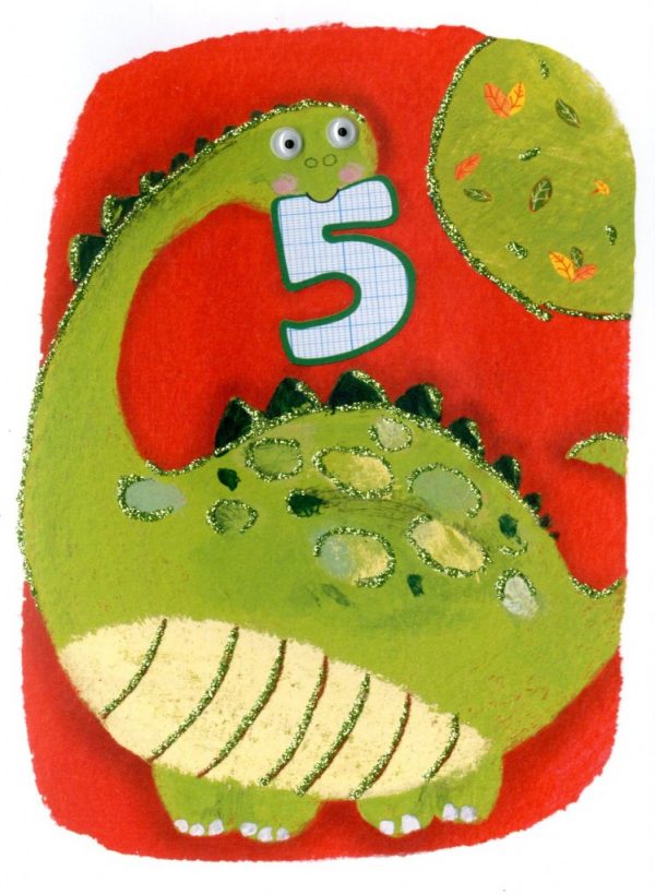 5 Birthday Dinosaur Blank