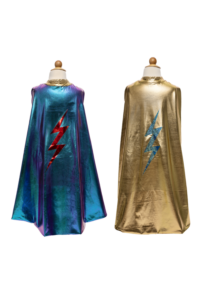 Blue Lightning Holo Reversible Cape Age 5-6