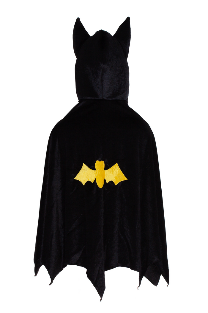 Hooded Bat Cape Black Size 5-6