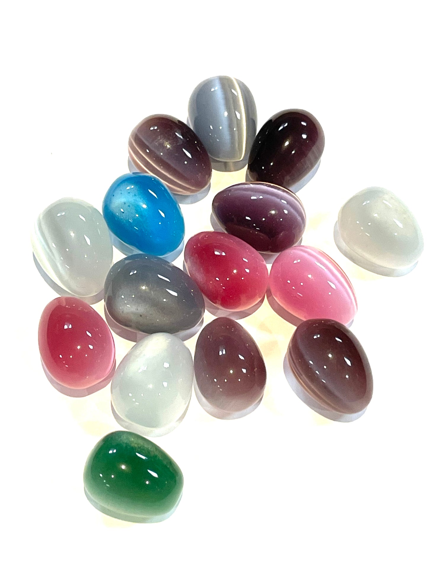 Cat's Eye Fibre Optic Glass Egg