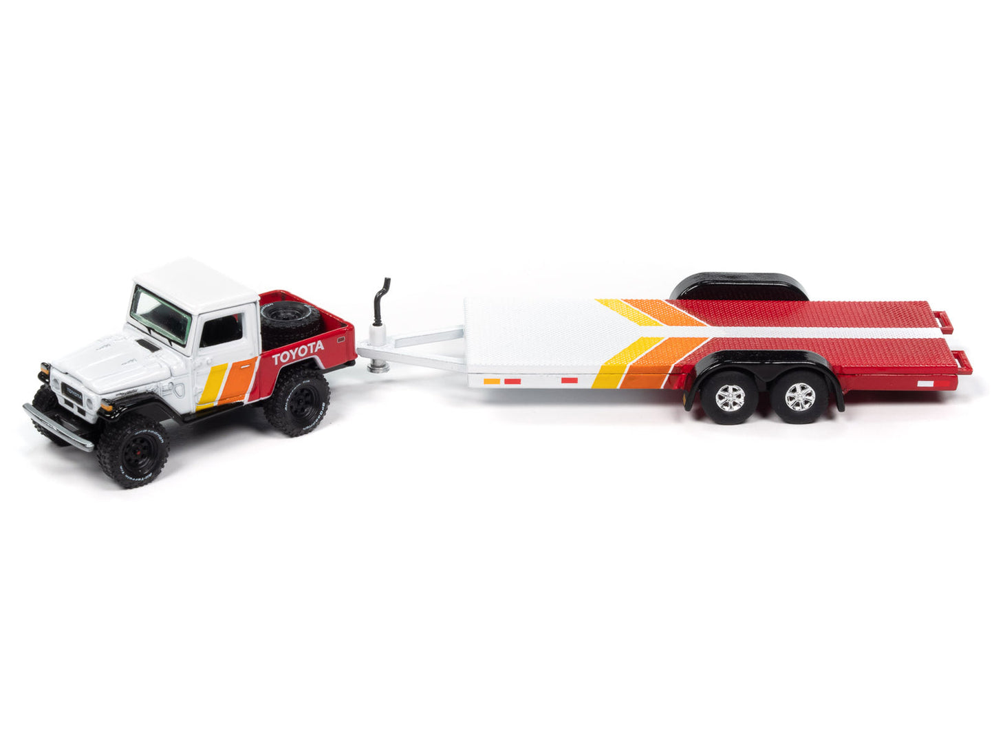 Toyota Land Cruiser with Open Car Trailer 1980 1/64