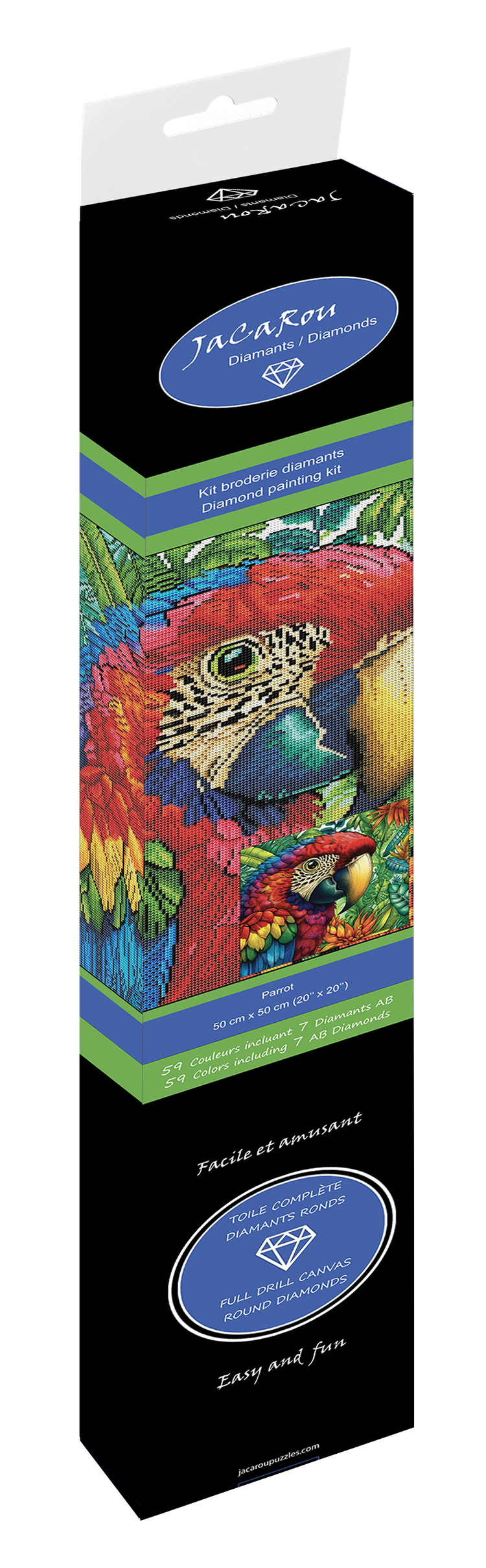 Diamond Parrot 20X20"