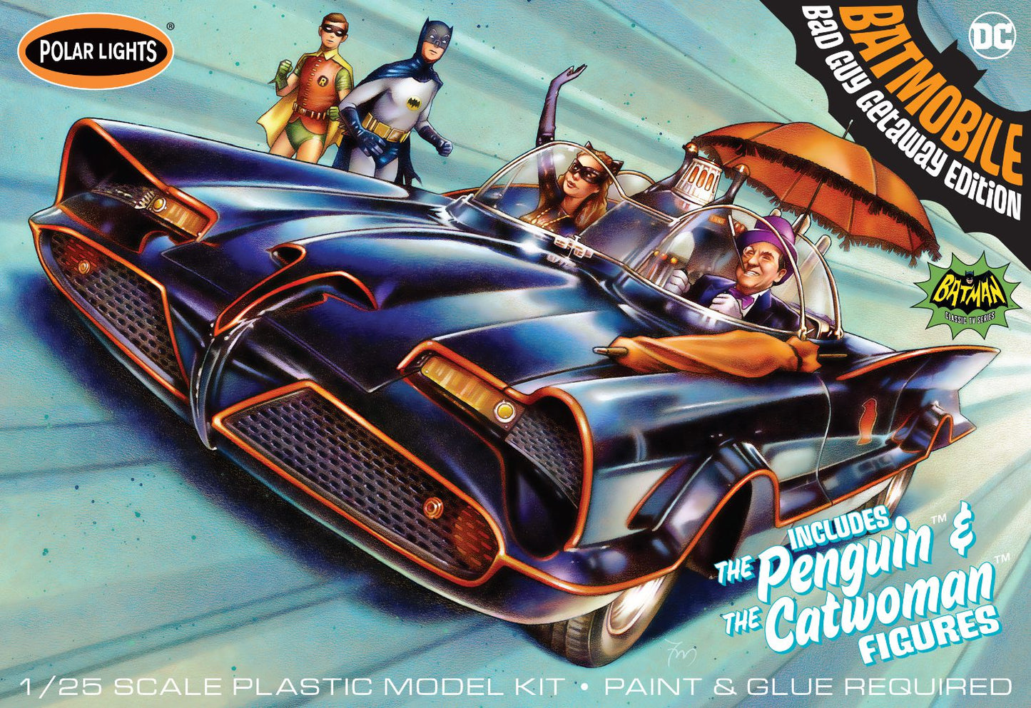 Batmobile with Catwoman & Penguin Figures 1/25