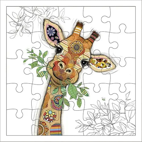 Giraffe Eating Leaves 25pc Puzzle with Card & Envelope