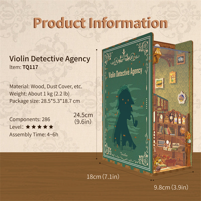 DIY Bookend Violin Detective Agency
