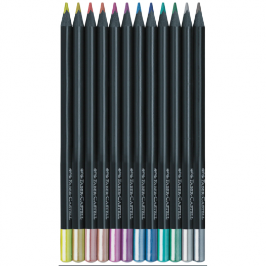 12 Metallic Pencils Black Edition