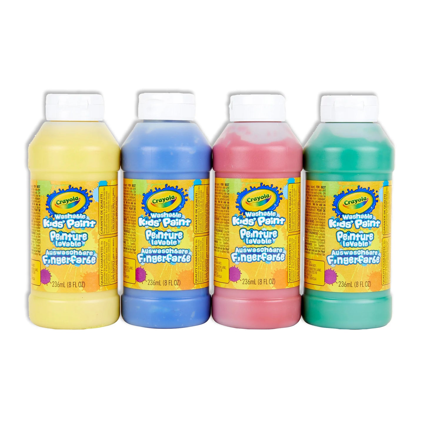 Washable Paint Blue/Red/Green/Yellow 237ml. each