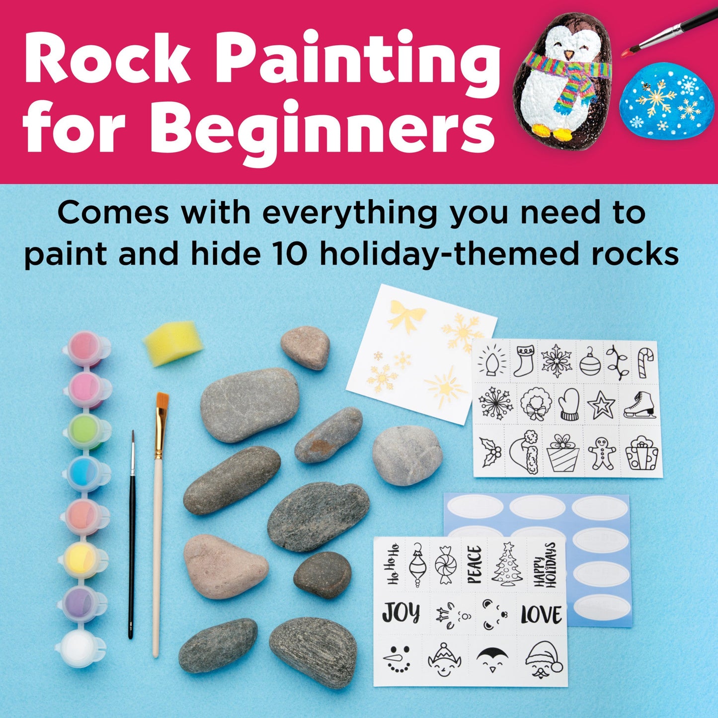 Hide and Seek Rock Painting