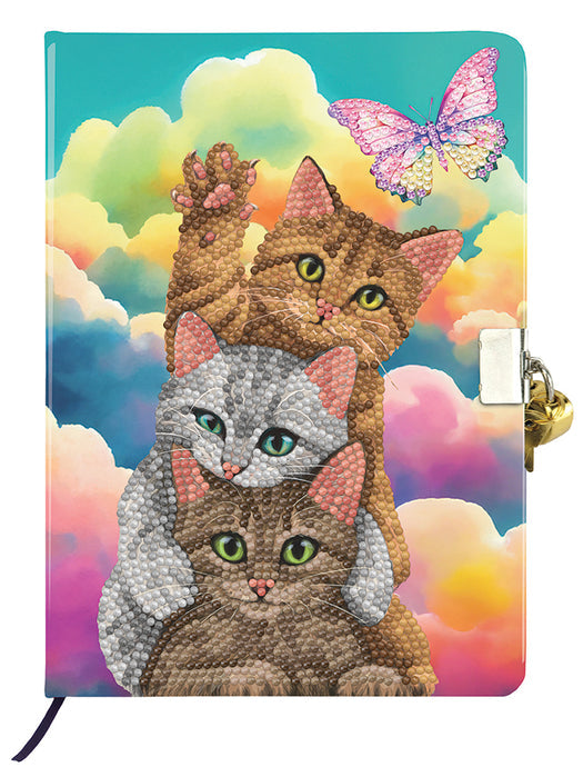 Crystal Art Secret Diary Kitten Clouds