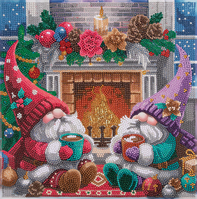 Crystal Art Mounted Kit Fireside Cheer 11.8X11.8"
