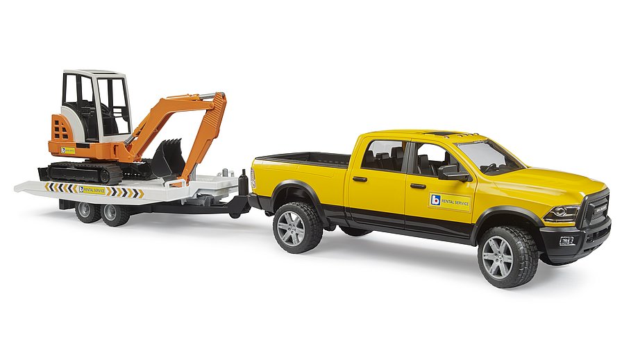 Ram Rental Service with Trailer an Excavator