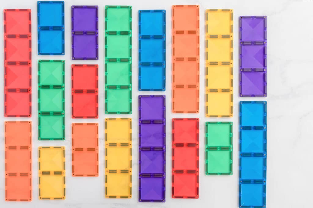 Connetix Rainbow Rectangle Pack 18pc Magnetic Tiles