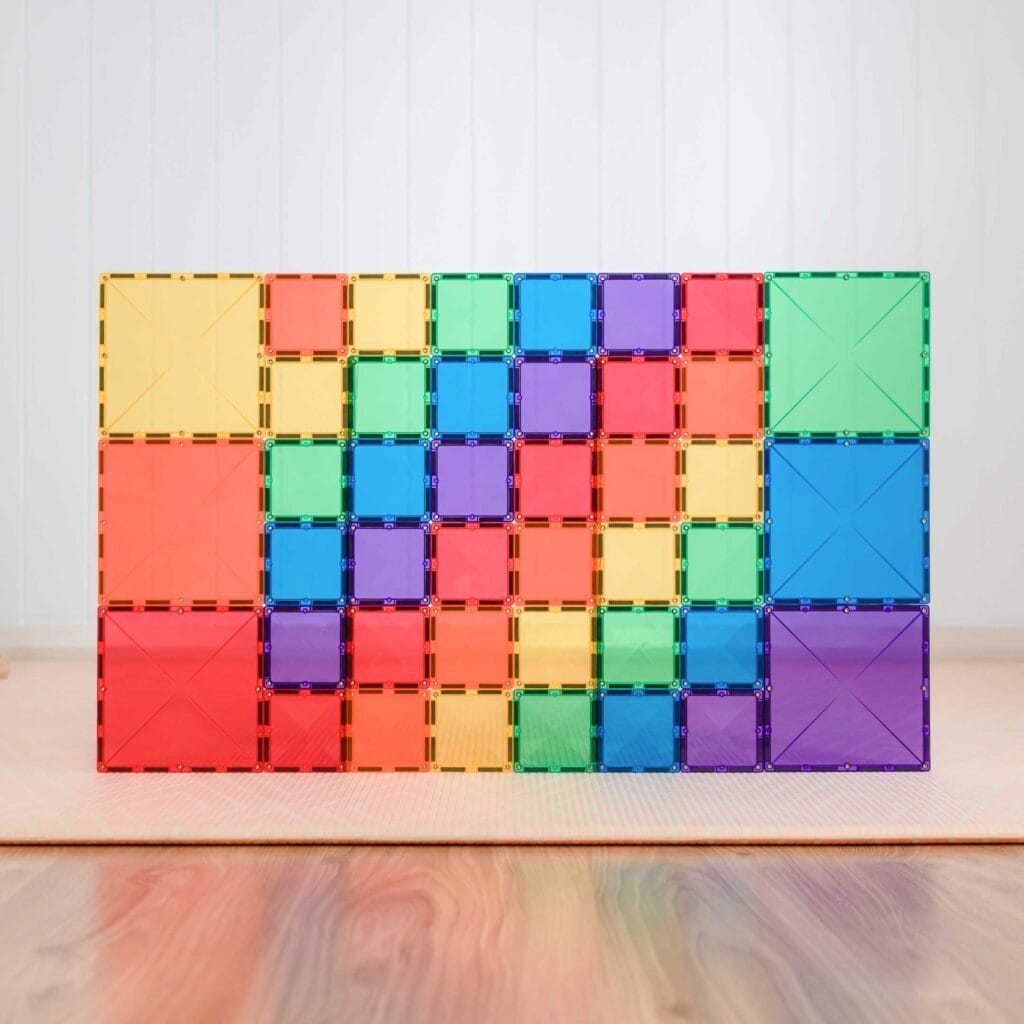 Rainbow Square Pack 42pc Magnetic Tiles