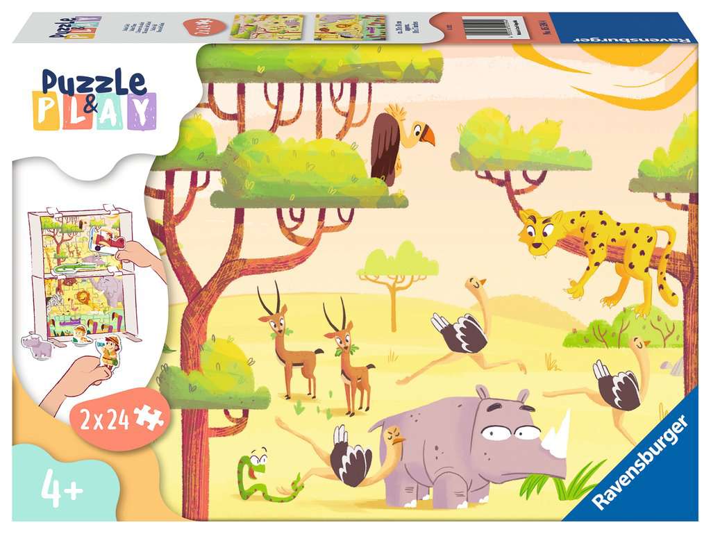 Puzzle & Play: Safari Time 2X24pc