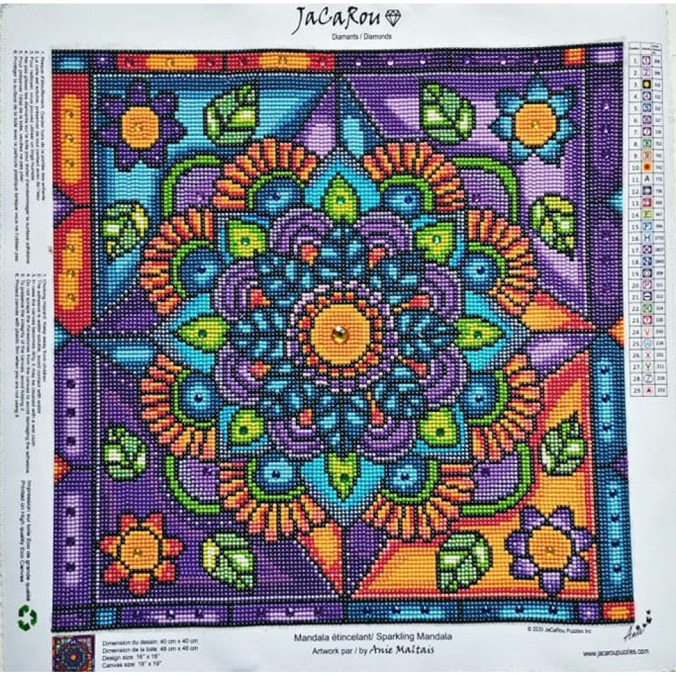 Diamond Sparkling Mandala 16X16"