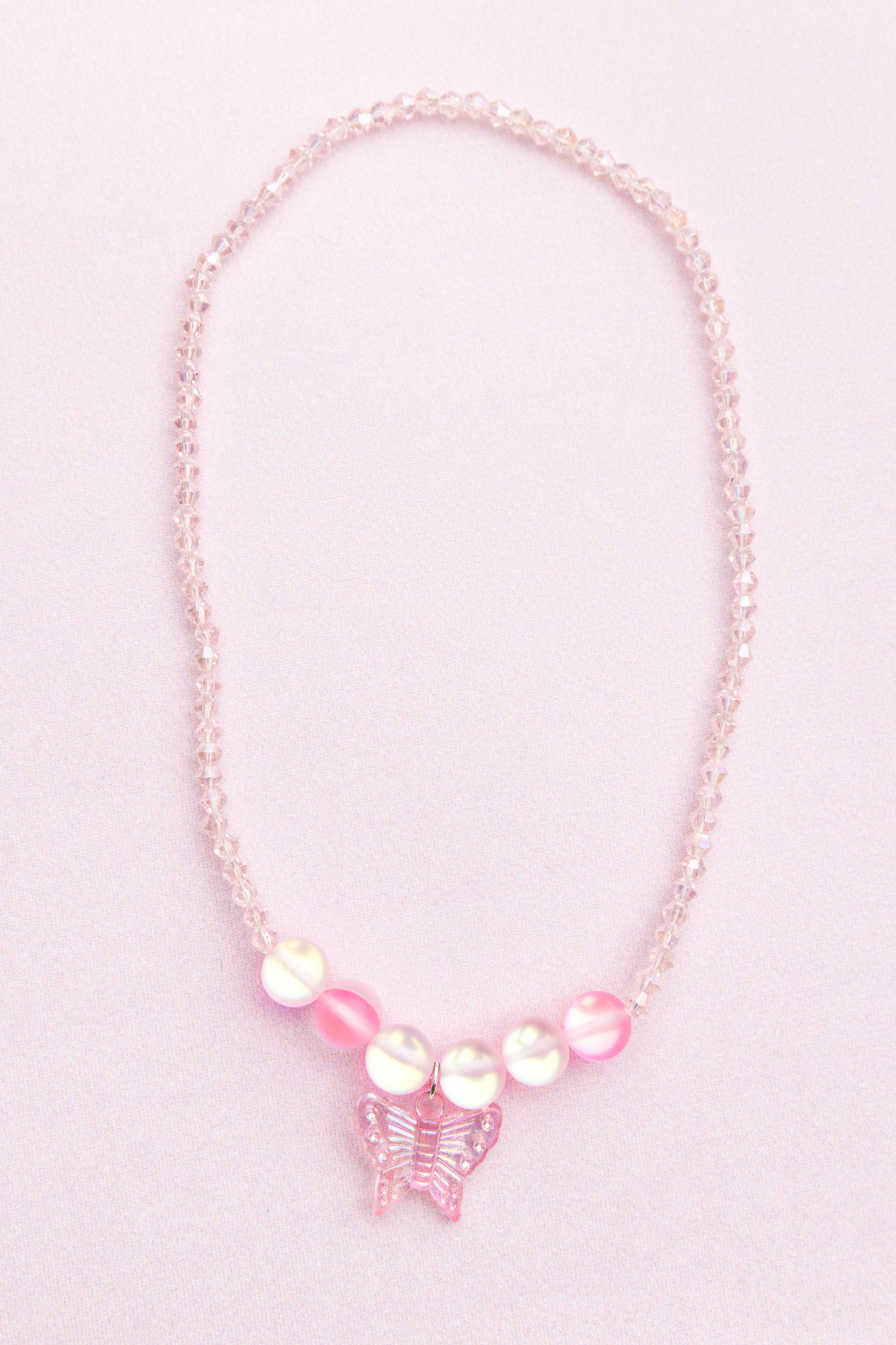 Boutique Halo Pink Crystal Necklace