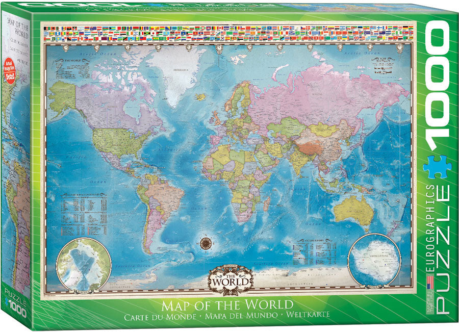 Map of the World with Flags 1000pc