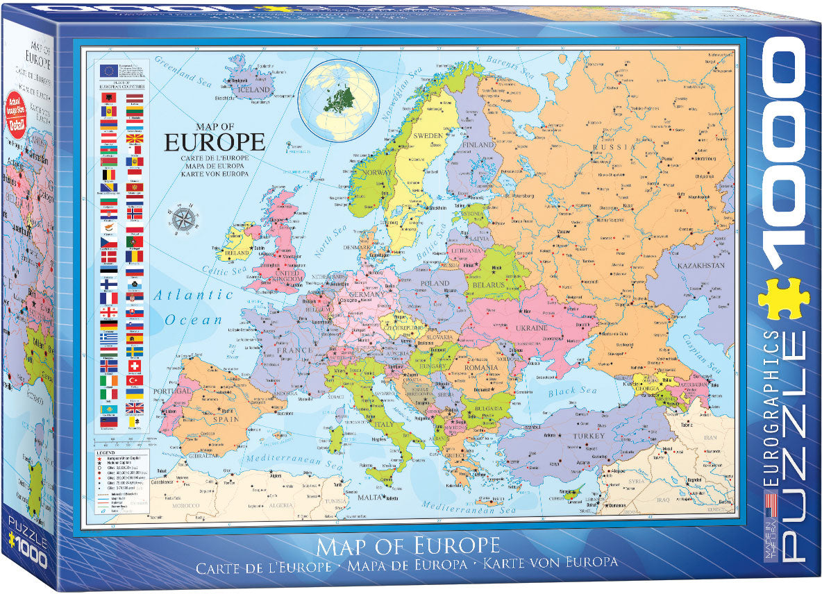 Map of Europe 1000pc